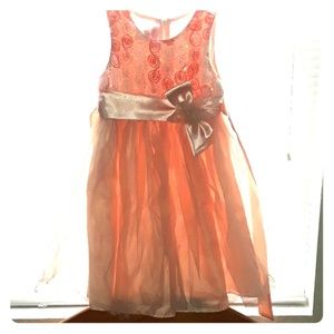 Big rose Easter Dress Sequins Sparkle Pink